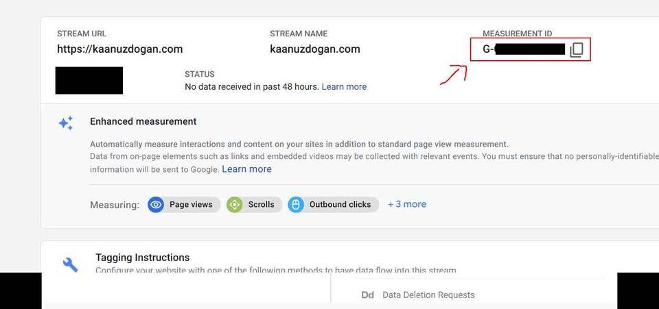 Image showing where to click in the Analytics dashboard